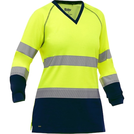 Bisley ANSI Type R Class 3 Women's Long Sleeve Shirt with Navy Bottom 313W6118T-YN/3X
