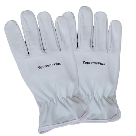Supremeplus Goatskin Leather Driver Gloves, White, Size: 2XL, Pair 12 SP-1018