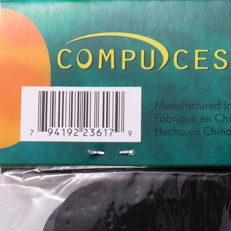 Compucessory Mouse Pad, Black, Cloth/Rubber, 8 1/2" D CCS23617