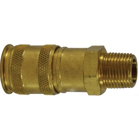 Midland Industries Universal Male Coupler, 1/4-in Body, 1/4-in Male NPT, Brass 28579