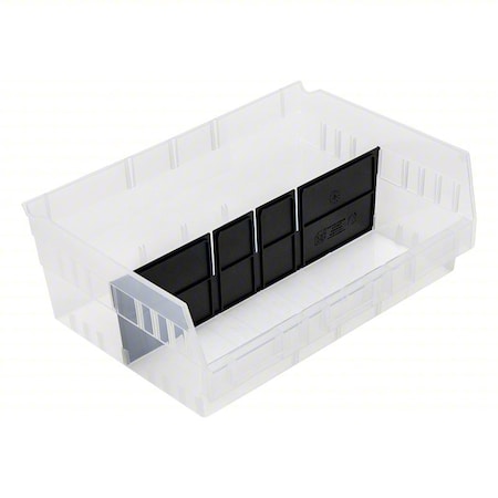 Quantum Storage Systems Plastic Long Bin Dividers, Black, 10 in L, 6 in H, 24 PK DSB218/222