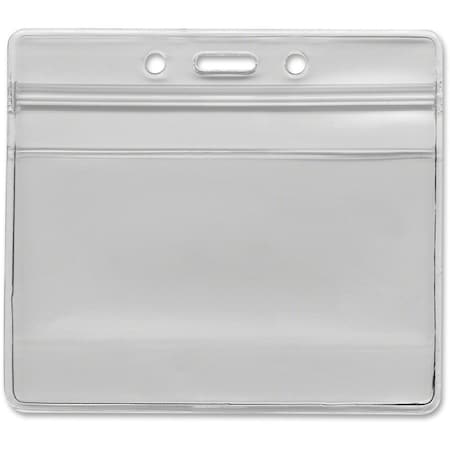 Advantus Advantus Resealable ID Badge Holder, Horizontal, 3-3/4" x 2-5/8", Clear, 50/Pack 75523