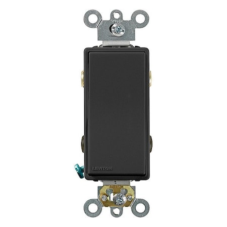 Leviton Wall Switch, 1 hp, Rocker, 20 A, Black 5624-2E