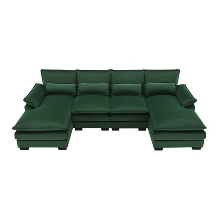 Homeroots 55" Green Fabric Modular Sleeper Sofa 568294