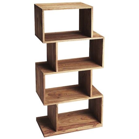 Homeroots 48" Brown Wood Three Tier Bookcase 389558