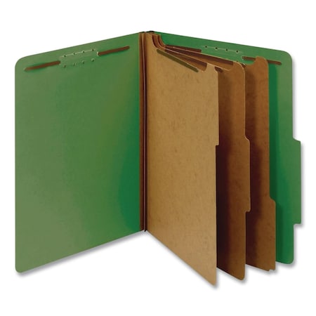 Pendaflex Pressboard Top Tab Folders, 2/5-Cut Tab, Exp 3.5", 3 Dividers, 8 Fasteners, Letter, Dark Green, 10PK 24097