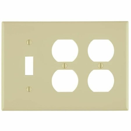 Leviton Combination Wallplate, Standard Size, Gang 3, Ivory 80747-I