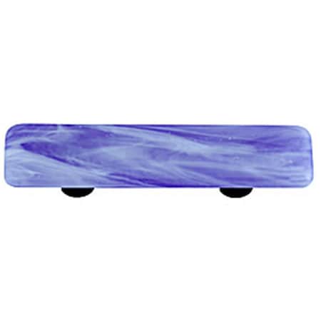 Palacedesigns White Swirl Cobalt Blue Rectangle Glass Cabinet Pull - Black Post PA883027