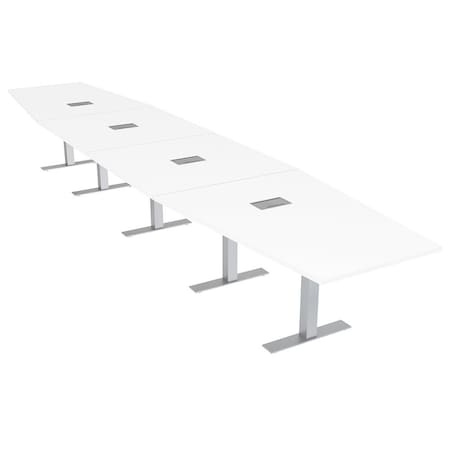 Skutchi Designs 18 Person Conference Table With Power Unit | 18' Hexagon Table | Harmony Series HAR-HEX.IR-48X216-T-W960-ESIL