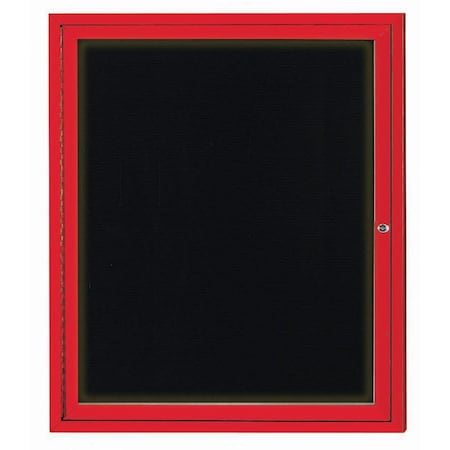 Aarco Illuminated Outdoor Enclosed Directory w/ Al Frame, Powder Coated Red, 36''Hx30''W OADC3630IR