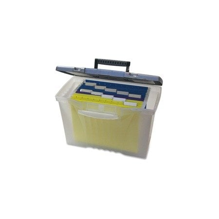 Storex Letter/Legal File Box, Plastic, Lid, Clear 61511U01C