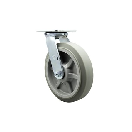 Service Caster 8 Inch SS Thermoplastic Rubber Wheel Swivel Caster with Roller Bearing SCC SCC-SS30S820-TPRRF