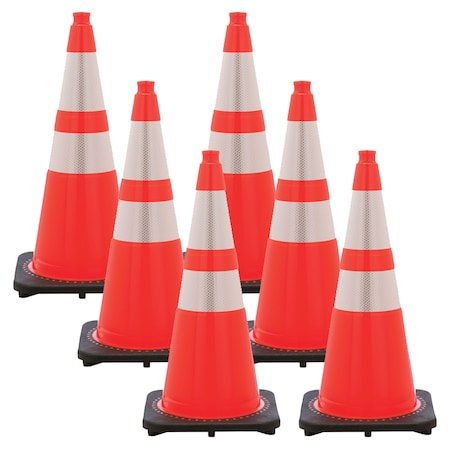Mr. Chain 28" Traffic Orange Reflective Traffic Cones (6-Pack) 97580-6