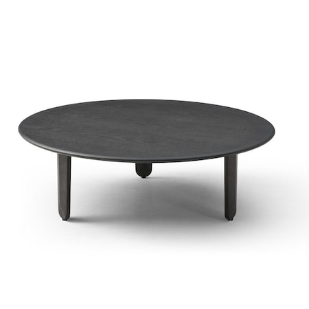 Homeroots 41" Black Solid Wood Round Coffee Table 714518