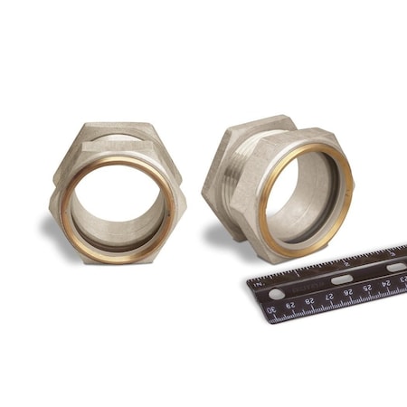 Oil-Rite Gasketed Wndw Sght Straight Thread - Strght w/Nut, 1 3/4in.-12, 2in., 50 PSI, Buna-N, 1 17/32in. B2394-7