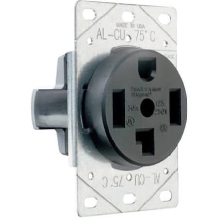 Legrand Straight Blade Receptacle, 14-30R, 30 A, 125/250V AC, 3 Pole, 4 Wire, Flush Mount 3864CC6