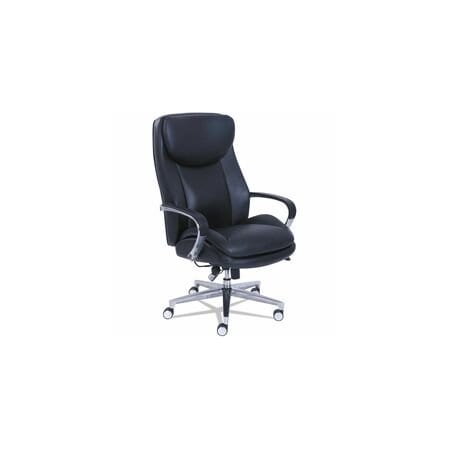 La-Z-Boy Commercial 2000 Big and Tall Exec Chair w/Lumbar Support, Black/Silver 48956