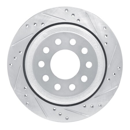 Dynamic Friction Co DFC Brake Rotor - Drilled and Slotted - Silver 631-55003R