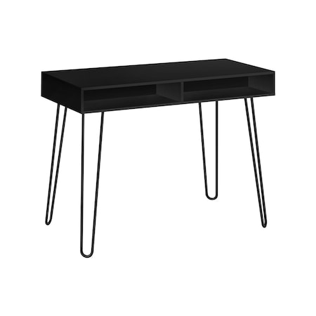 Homeroots 40" Black Wood and Metal Hairpin Computer Desk 489858
