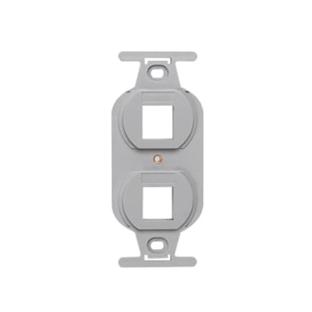 Leviton 2-Port Flush Mount Unloaded, Single Gang Quickport 106, Grey 41087-2GP
