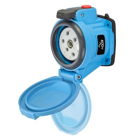 Meltric DSN30 RECEPTACLE POLY BLUE SIZE 2 TYPE 4X IP 69 3P+G 30 A 600 VAC 60 Hz +2 AUX 63-34143-972
