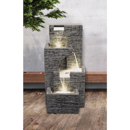 Bond Malibu Tiers 14.57'' W.x32.28'' H.x15.75'' L. Envirostone Polyresin Fountain Y95863