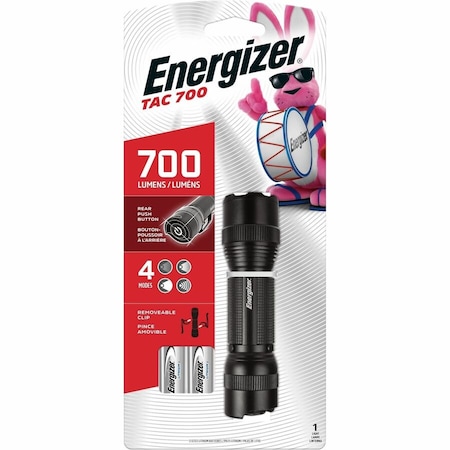 Energizer Tactical Metal Light, 123A Battery, Lithium-Ion Battery, 700 Lumens Lumens, 100 m Beam Distance, Black PMHT2L