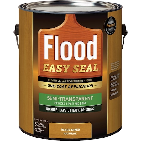 Flood Easy Seal Semi-Transparent Premium Oil-Based Wood Finish & Sealer Natural 1 Gal. FLDES105/01