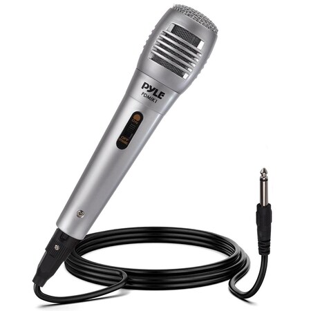 Pyle Wired Dynamic Microphone, Uni-Directional, Handheld Mic with Pop Filter, Steel Mesh Grill, 6.5 ft PDMIK1