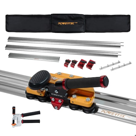 Powertec PRO Large Format Tile Cutter for Slabs Up To 140in - Manual Tile Cutting Machine 71982