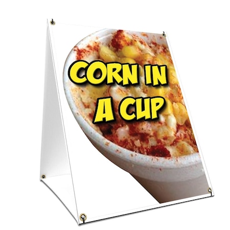 Signmission Corn In A Cup, 36 Inch x 24 Inch A-frame Yard Sign, Plastic Sign SBC-2436-Corn In A Cup