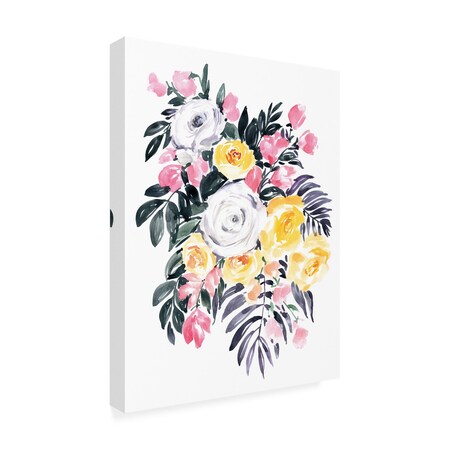 Trademark Fine Art Outdoor Canvas Art Rosana Laiz Blursbyai 'Harriet bouquet' Wall Art for Patios, or Gardens 1X21804-OC1419WR