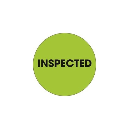 Bubblefast 2'' Circle - ''Inspected'' Fluorescent Green Labels BFDL1262