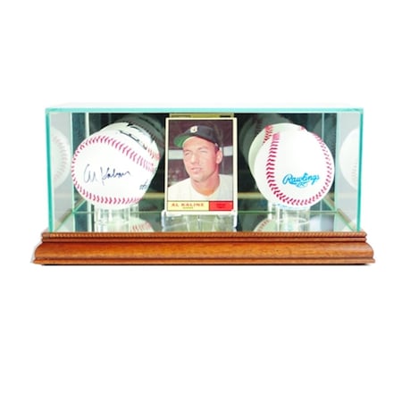 Perfect Cases Card and Double Baseball Display Case, Walnut PE392737