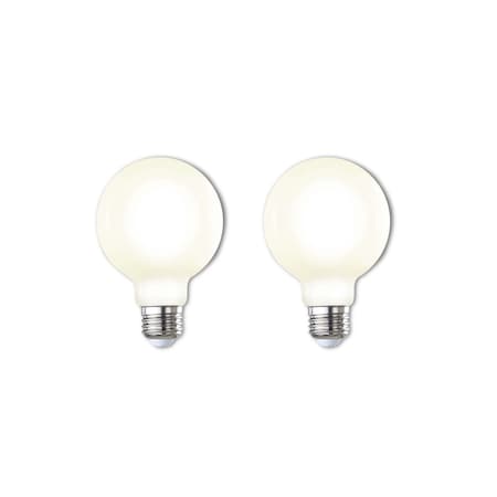 Bulbrite 60-Watt Equivalent G25 Milky Dimmable Decorative Filament LED Light Bulb Warm White, 2PK 861576