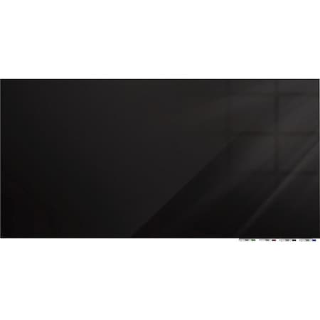 Ghent Magnetic Glassboard, 4Hx5 ft.W, 1/4", Black, Glass, 48", 60", Black ARIASM45BK