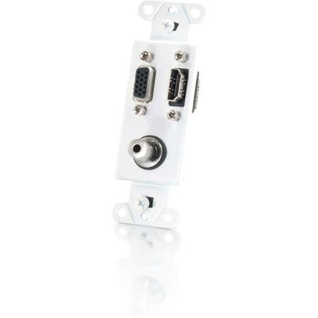 C2G HDMI, HD15 VGA, 3.5MM WALL PLATE INSERT - WHITE 41031