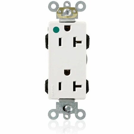 Leviton Hospital Grade Decora Receptacle, 20 Amp, 125 Volt M1636-HGW