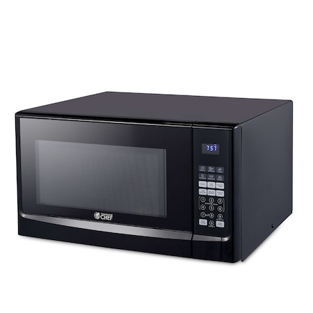 Commercial Chef 1.4 Cu.Ft.Countertop Microwave Oven, 1100 Watts, Small Compact Size, 10 Power Levels, Black CHM14110B6C