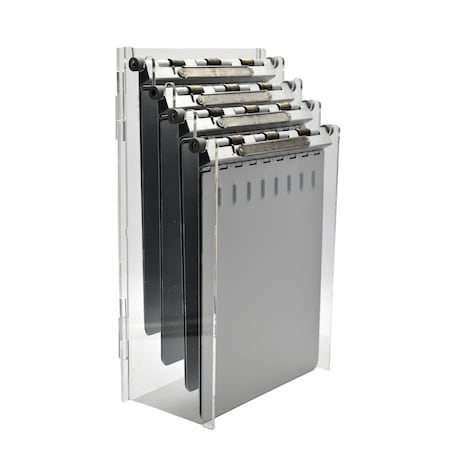 Omnimed 4-Slot Acrylic Chart Holder - Wall-Mounted Medical File Organizer 263000