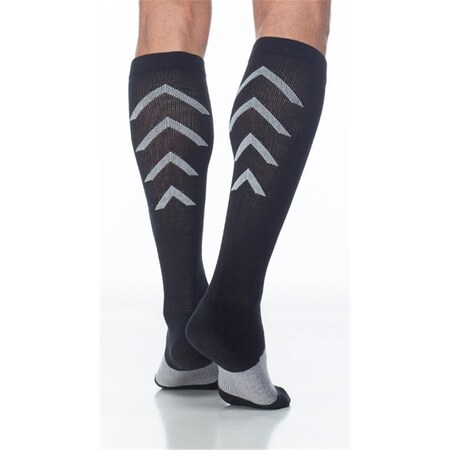 Sigvaris Athletic Recovery 15-20mmHg Athletic Recovery Closed Toe- Calf Socks - Black- Xlarge 401C299