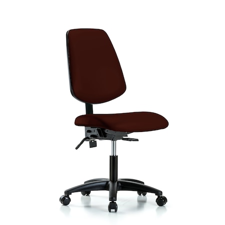 Blue Ridge Ergonomics Desk Chair No Arms, 18" to 23" Height, Vinyl, Burgundy BR-VDHCH-MB-RG-T0-A0-RC-8569