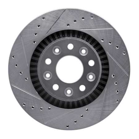 Dynamic Friction Co DFC Brake Rotor - Drilled and Slotted - Silver 631-54052L
