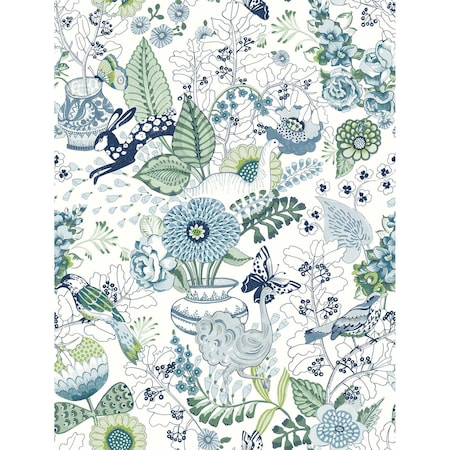 A-Street Prints Whimsy Blue Fauna Wallpaper 2821-12804