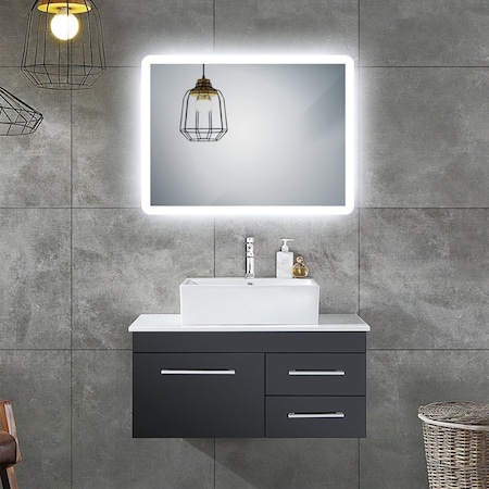 Lighted Impressions Blazer Frameless 32'' W x 24'' H Vanity Mirror with LED Lights LI8943