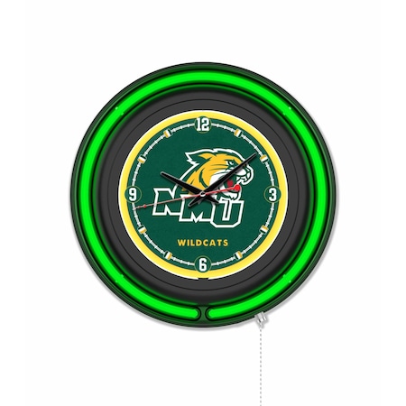 Holland Bar Stool Northern Michigan University 15 Double Neon Wall Clock Clk15BK