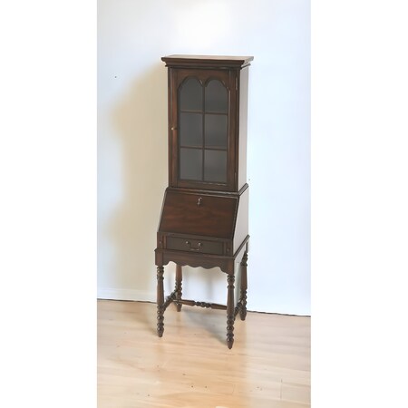 Homeroots 74" Brown Cherry Traditional Secretary Organizing Desk 389445