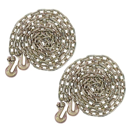 Mytee Products G70 Binder Chain Grade 70 Truck 5/16 inx12 ft w/grab Hooks, 2PK CH51612x2