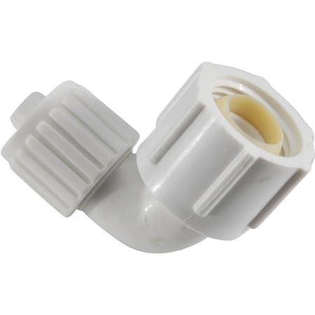 Flair-It 3/8'' PEX x 1/2'' FPT 90 Deg. Plastic Compression Female Swivel PEX Elbow, 1/4 Bend 16817