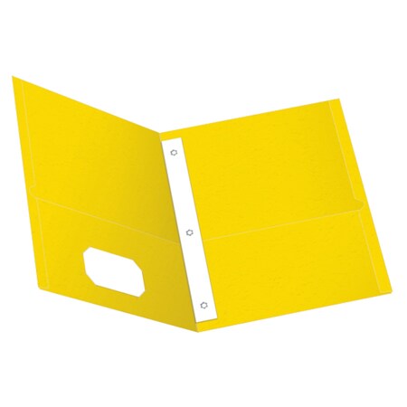 Oxford Twin Pocket Folders with Fasteners, Letter Size, Yellow, 25PK 57709